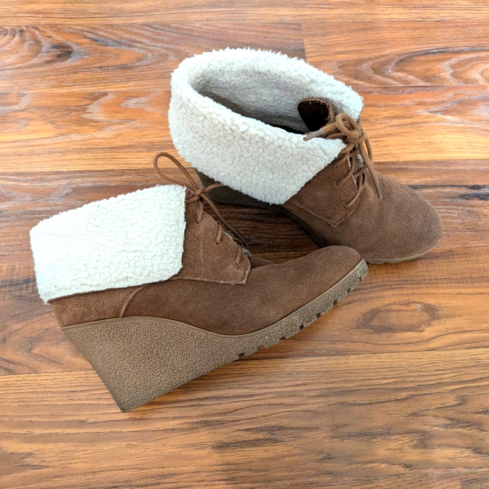 MIA wedge booties, Size 10